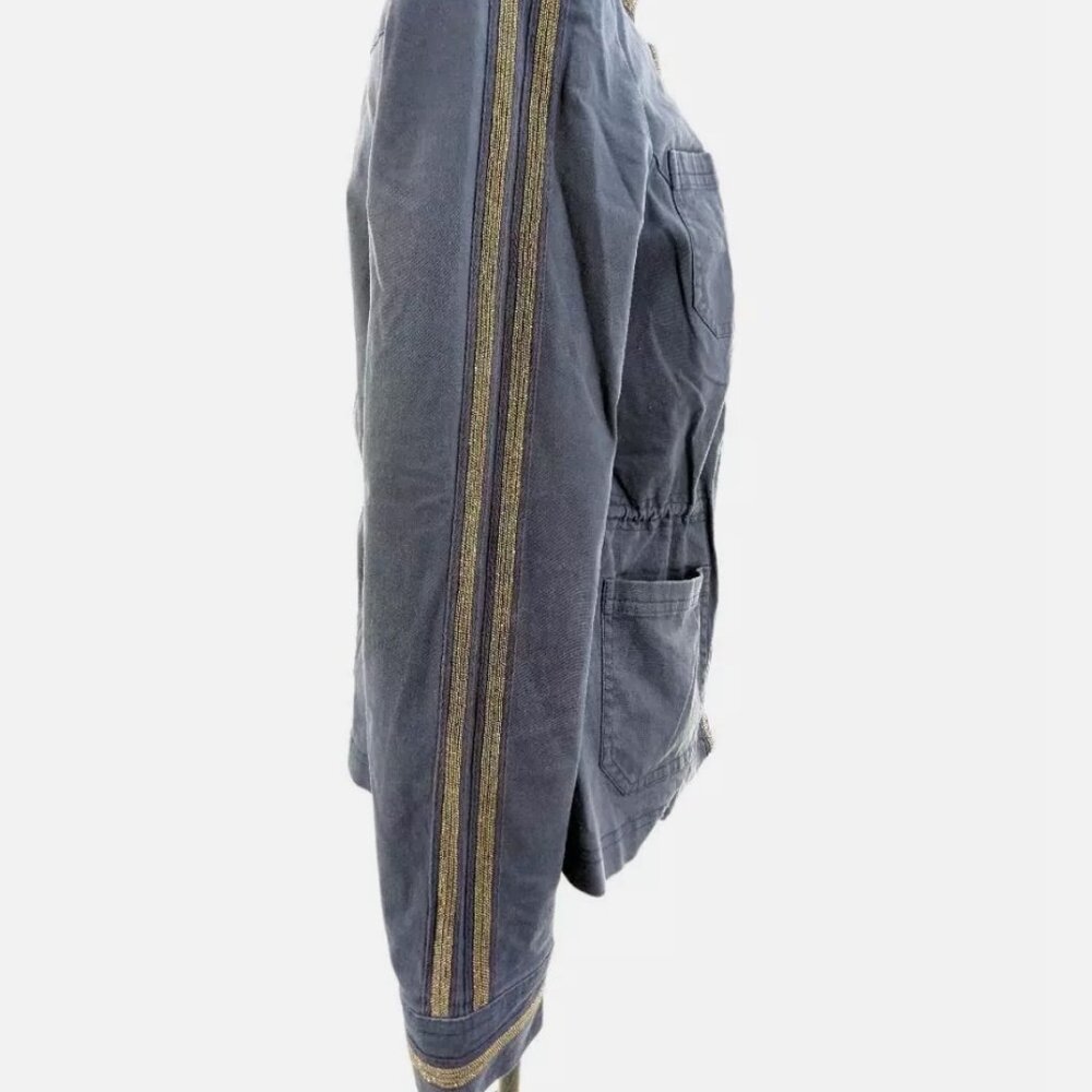 Boden Blue Denim Military collared women jacket with Embellished stripe - Picture 3 of 15
